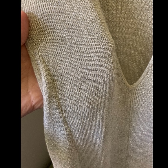 Tea-length Silver Knit Dress - Picture 7 of 9